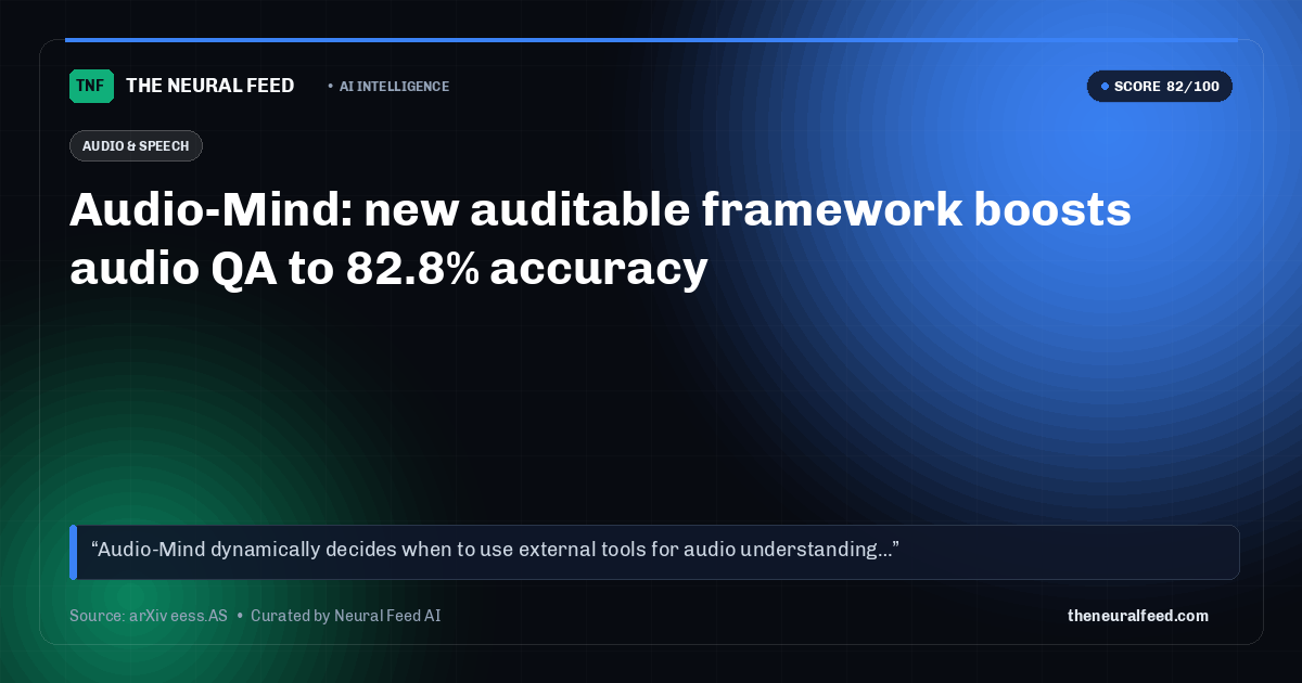 Audio-Mind: new auditable framework boosts audio QA to 82.8% accuracy