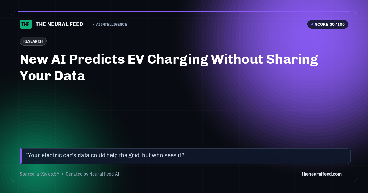 New AI Predicts EV Charging Without Sharing Your Data