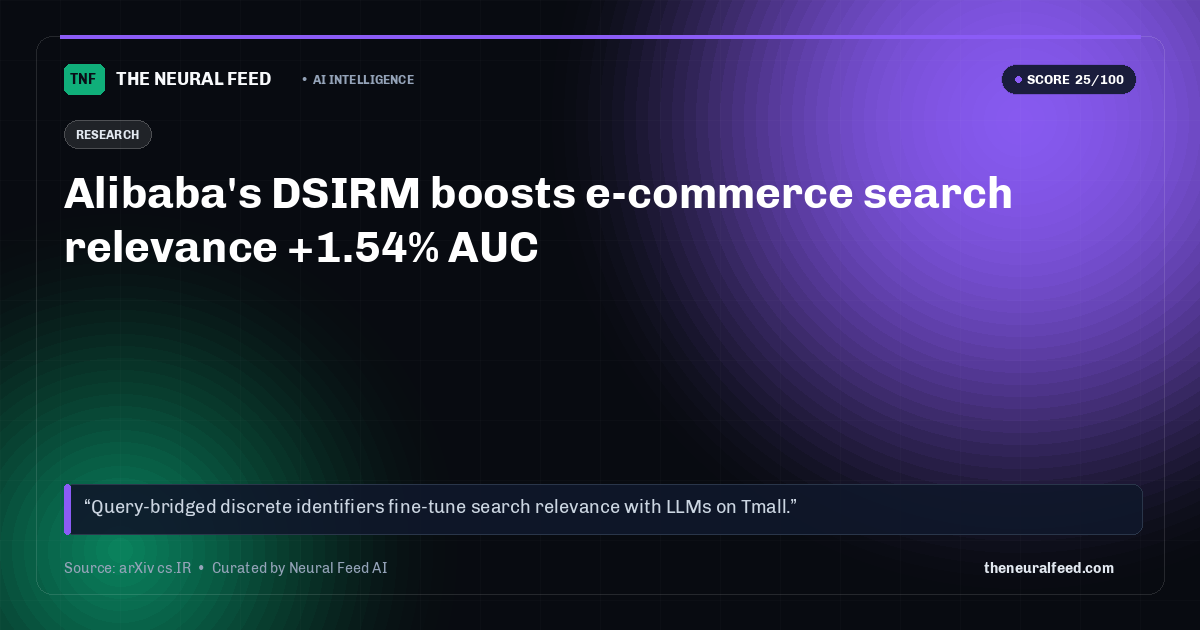 Alibaba's DSIRM boosts e-commerce search relevance +1.54% AUC