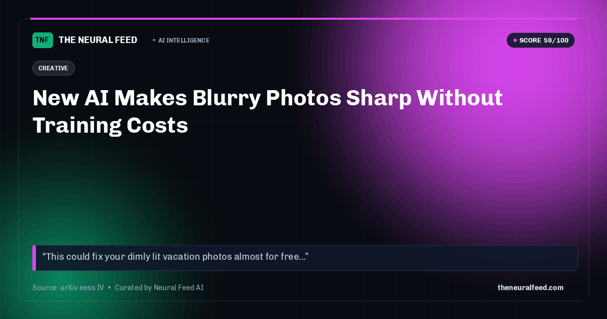 New AI Makes Blurry Photos Sharp Without Training Costs