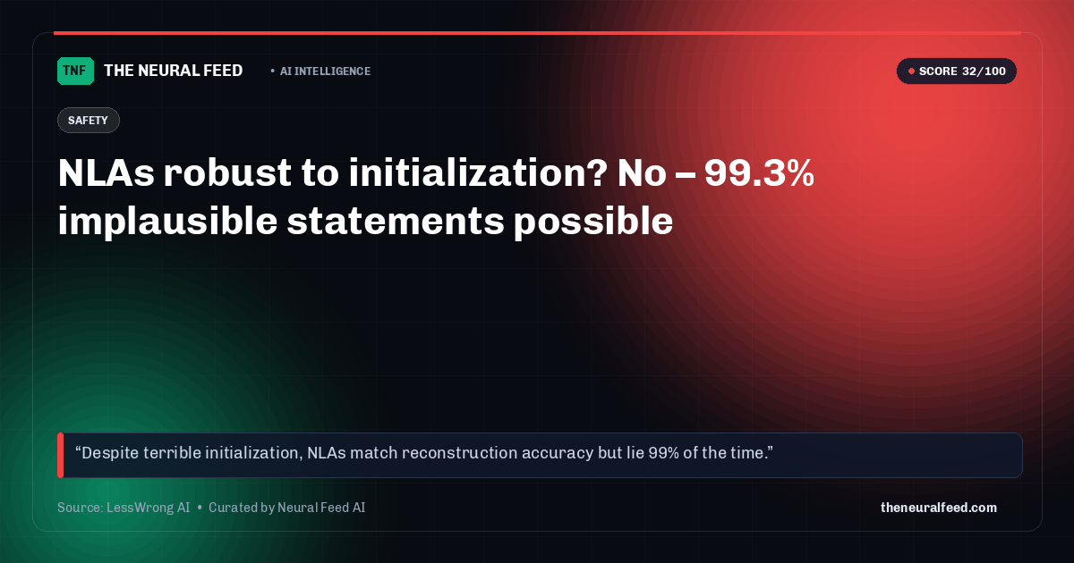 NLAs robust to initialization? No – 99.3% implausible statements possible