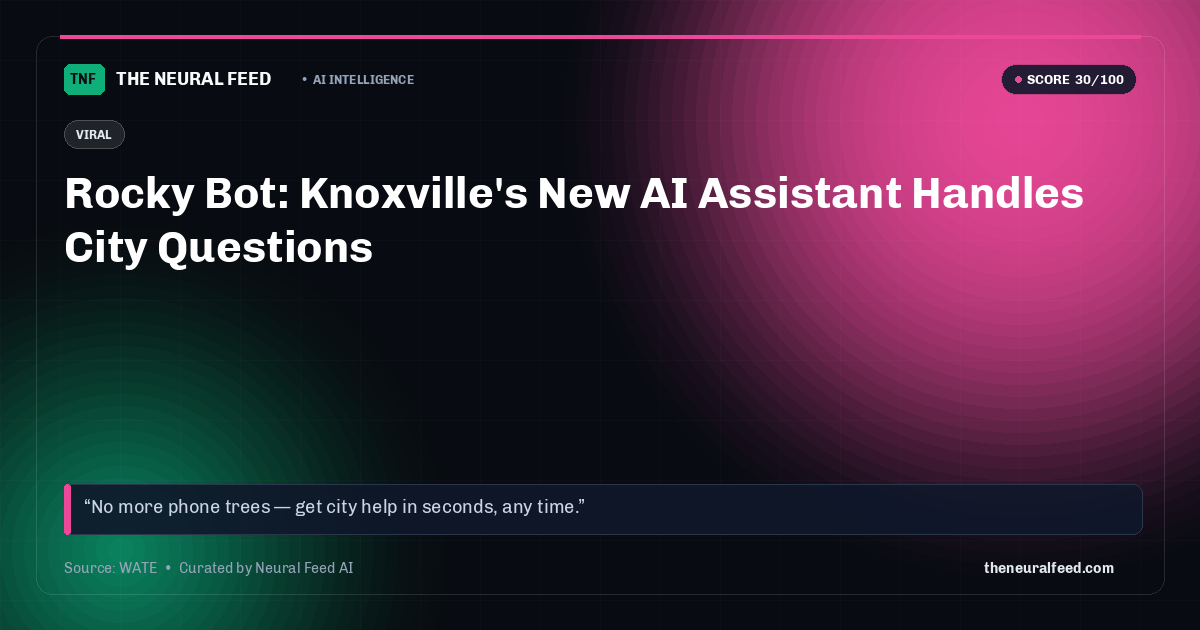 Rocky Bot: Knoxville's New AI Assistant Handles City Questions