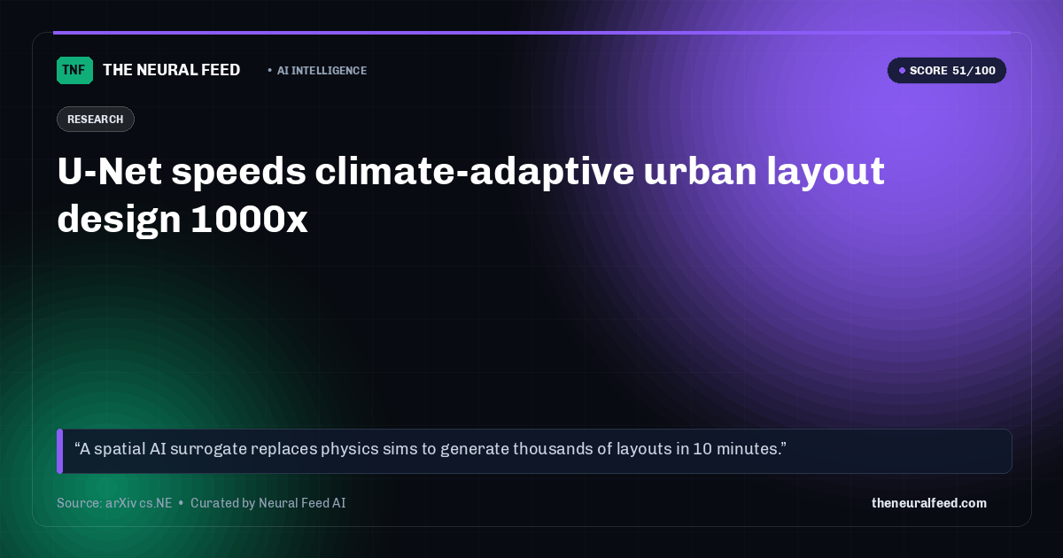 U-Net speeds climate-adaptive urban layout design 1000x