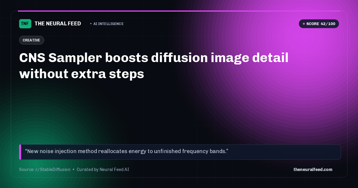 CNS Sampler boosts diffusion image detail without extra steps