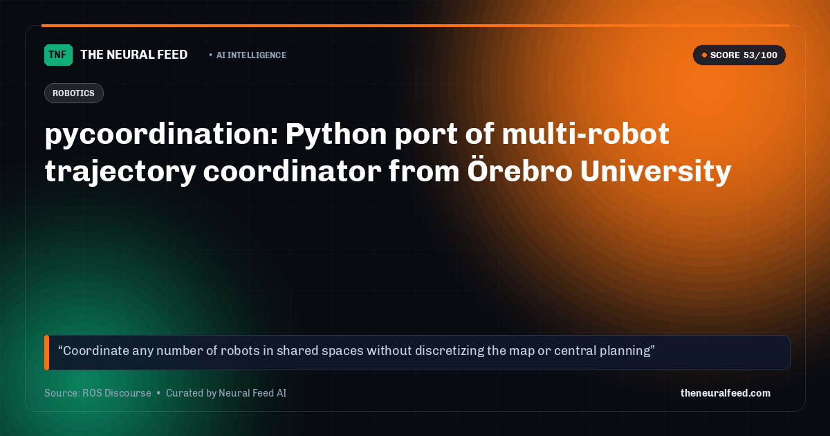 pycoordination: Python port of multi-robot trajectory coordinator from Örebro University