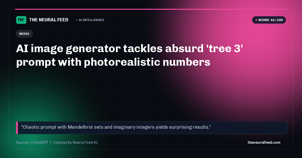 AI image generator tackles absurd 'tree 3' prompt with photorealistic numbers