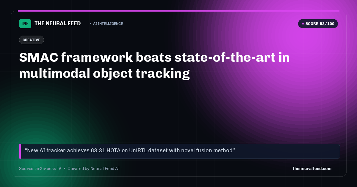 SMAC framework beats state-of-the-art in multimodal object tracking