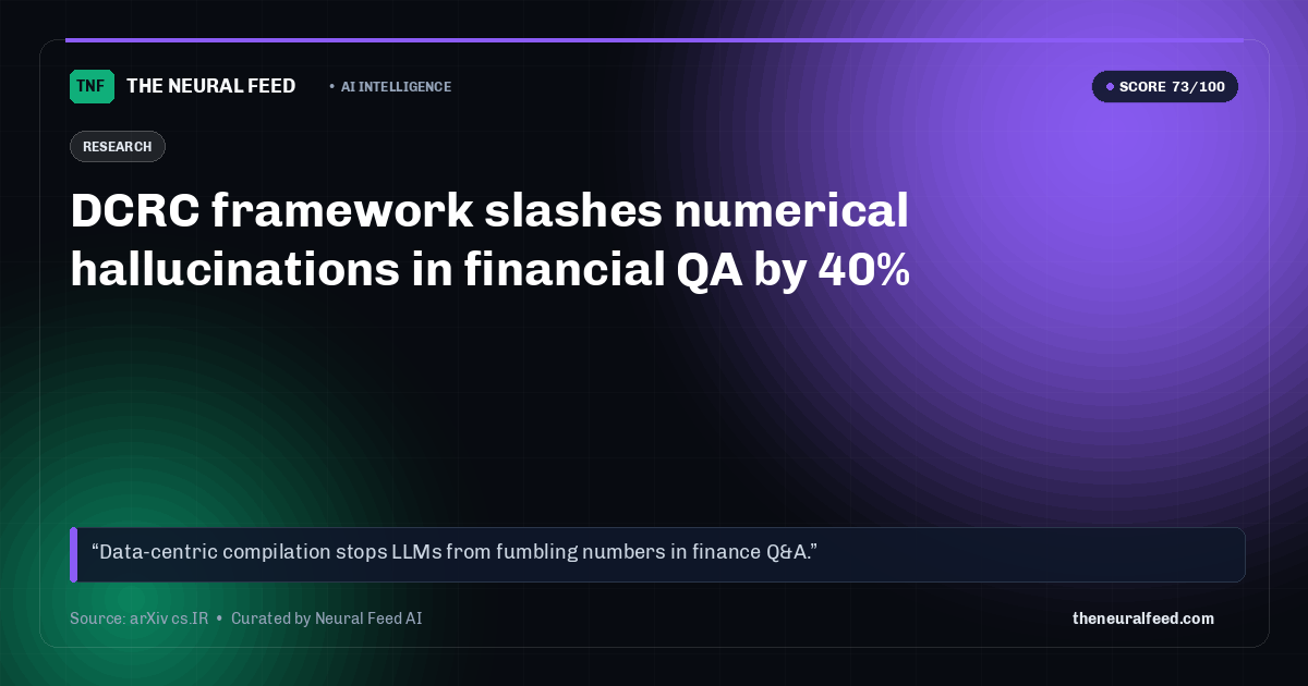 DCRC framework slashes numerical hallucinations in financial QA by 40%