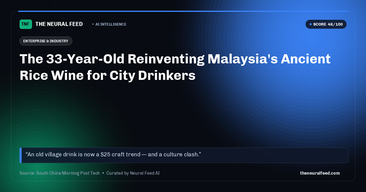 The 33-Year-Old Reinventing Malaysia's Ancient Rice Wine for City Drinkers