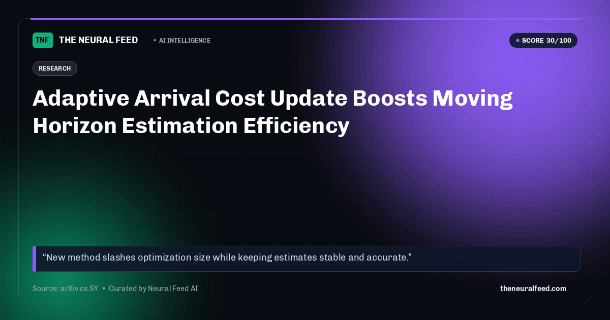 Adaptive Arrival Cost Update Boosts Moving Horizon Estimation Efficiency
