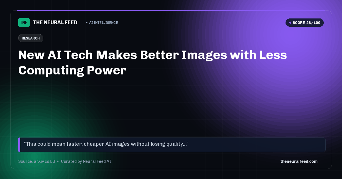 New AI Tech Makes Better Images with Less Computing Power