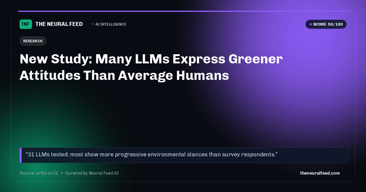 New Study: Many LLMs Express Greener Attitudes Than Average Humans