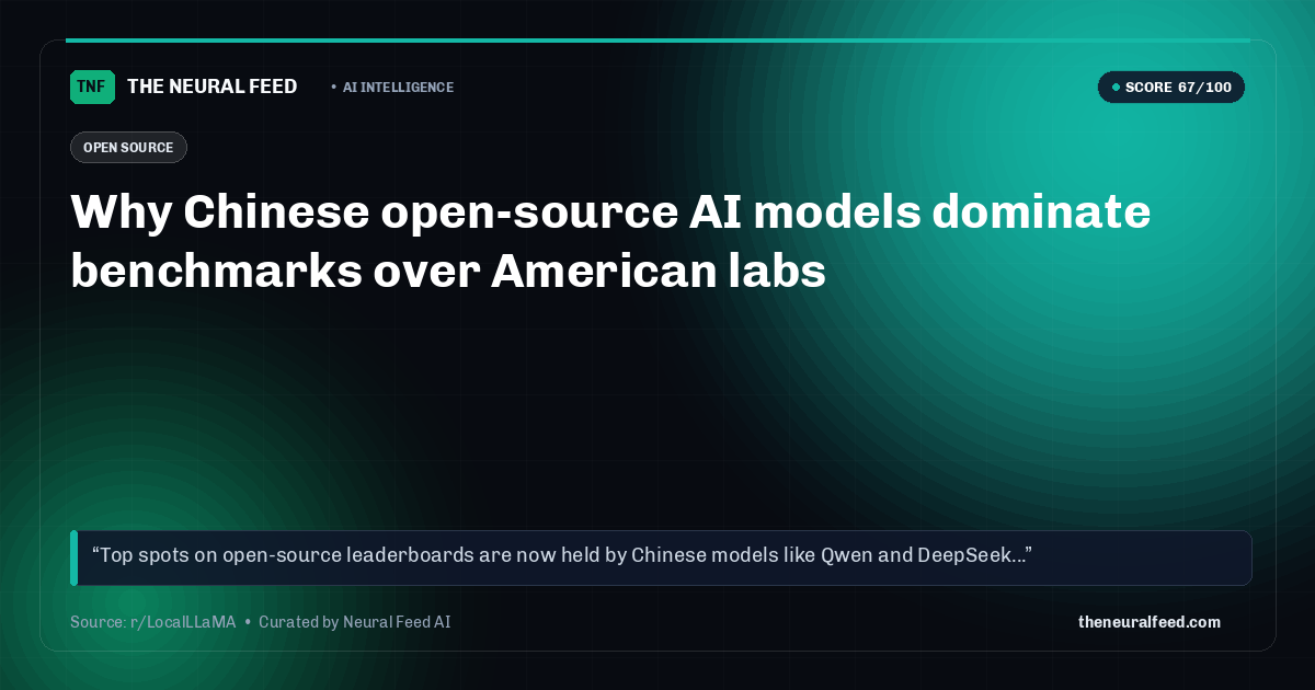 Why Chinese open-source AI models dominate benchmarks over American labs