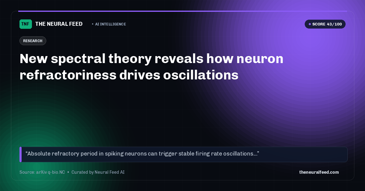 New spectral theory reveals how neuron refractoriness drives oscillations