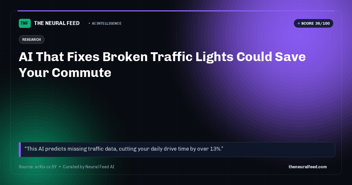 AI That Fixes Broken Traffic Lights Could Save Your Commute