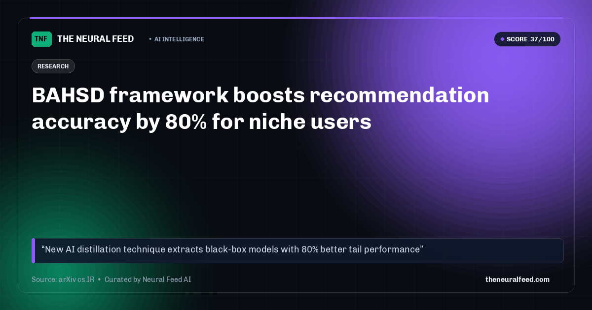 BAHSD framework boosts recommendation accuracy by 80% for niche users