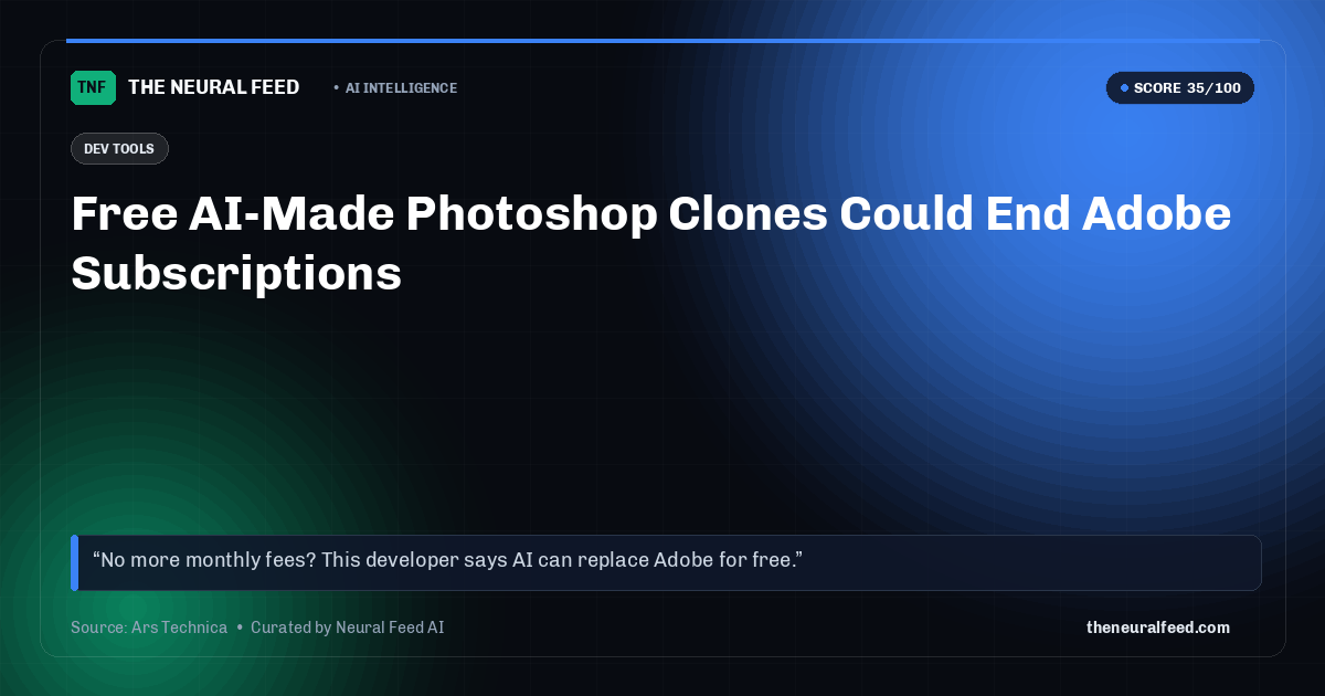 Free AI-Made Photoshop Clones Could End Adobe Subscriptions