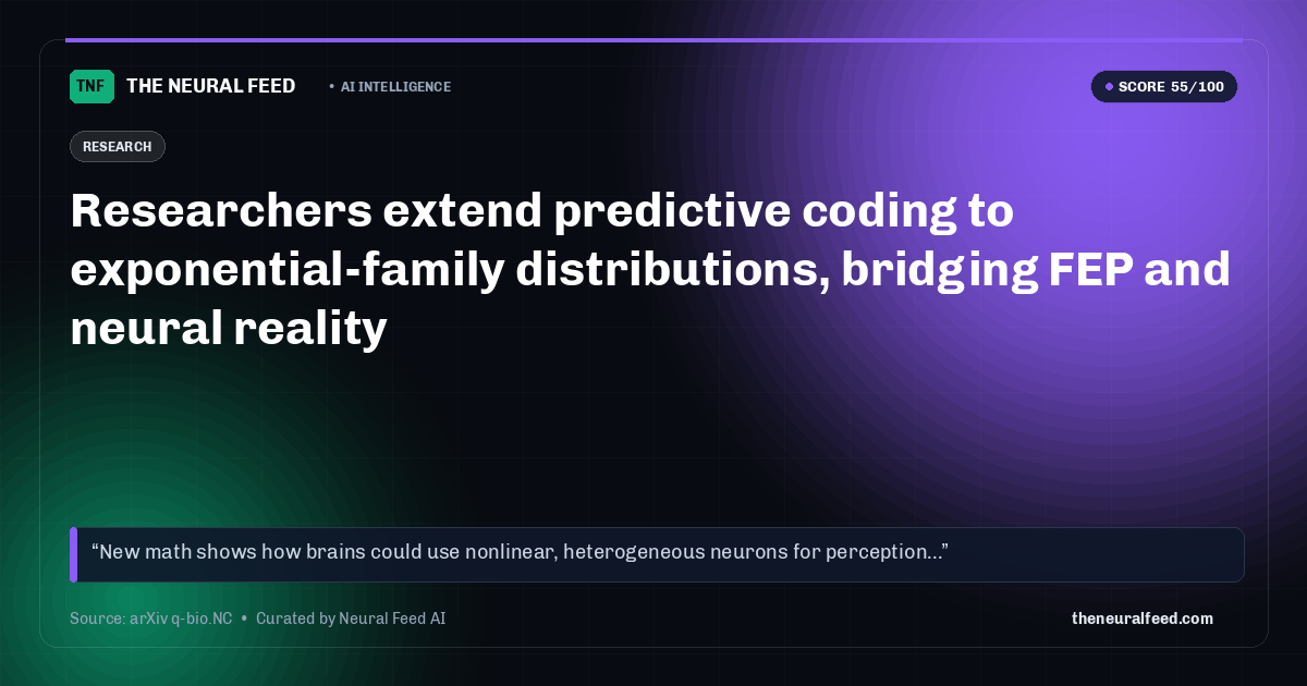 Researchers extend predictive coding to exponential-family distributions, bridging FEP and neural reality