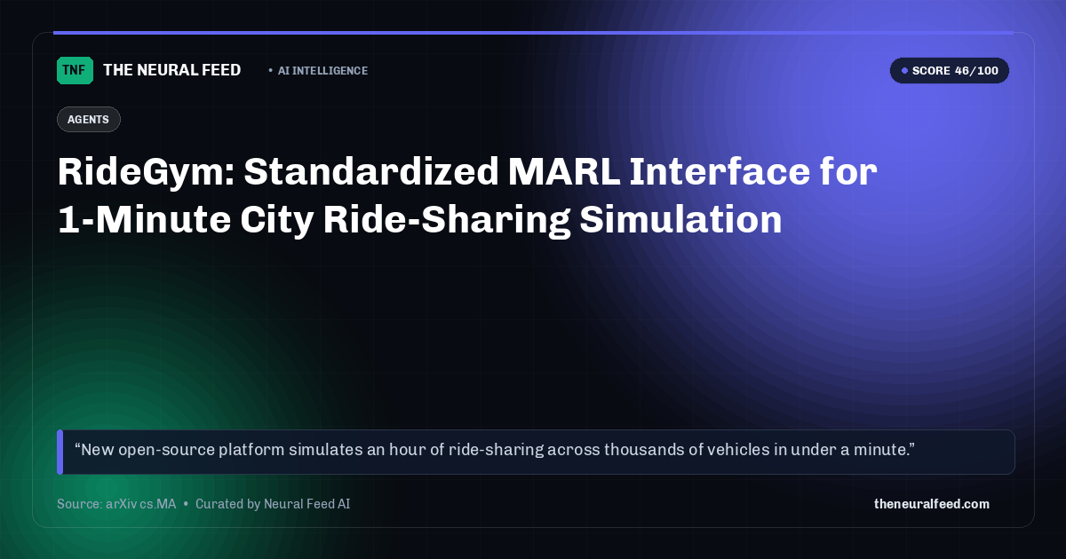 RideGym: Standardized MARL Interface for 1-Minute City Ride-Sharing Simulation