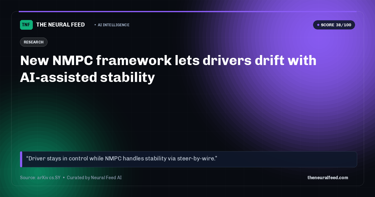 New NMPC framework lets drivers drift with AI-assisted stability