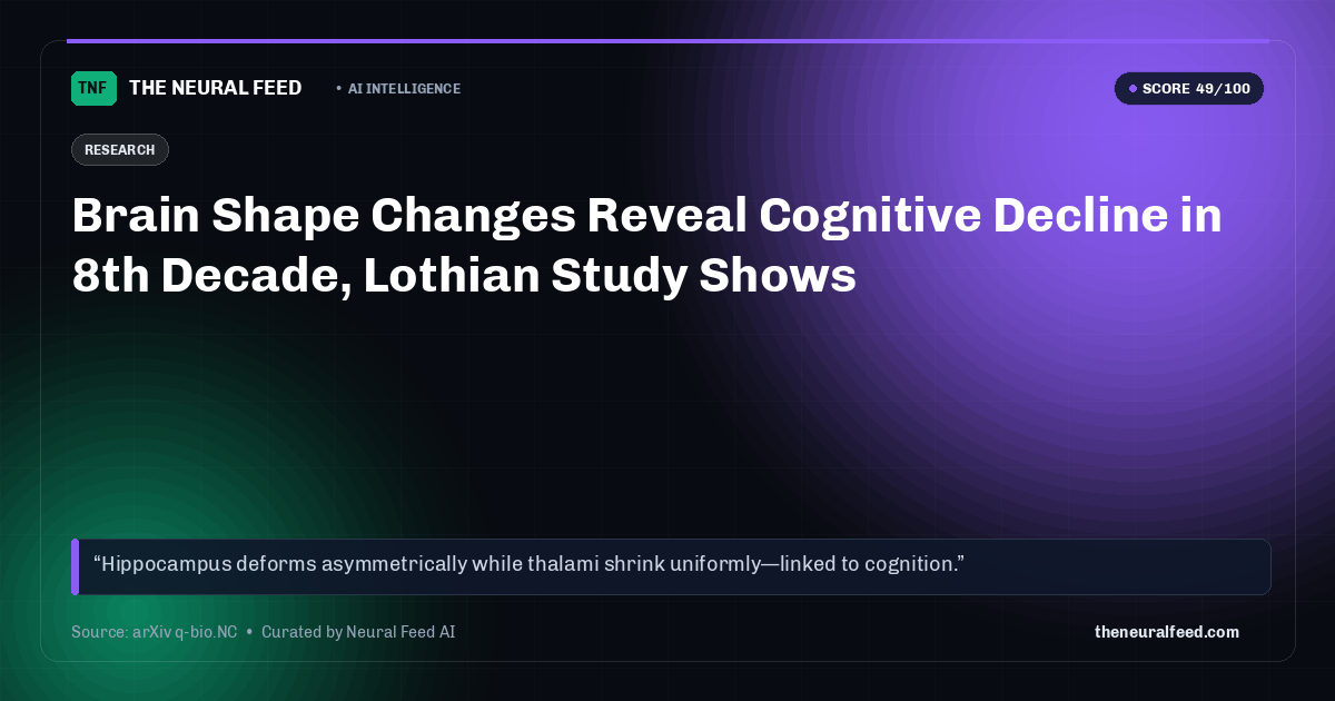 Brain Shape Changes Reveal Cognitive Decline in 8th Decade, Lothian Study Shows