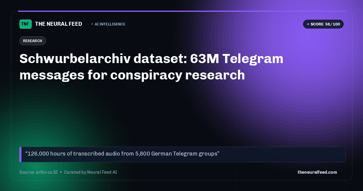 Schwurbelarchiv dataset: 63M Telegram messages for conspiracy research