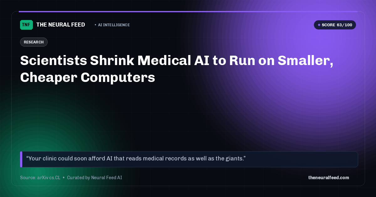 Scientists Shrink Medical AI to Run on Smaller, Cheaper Computers