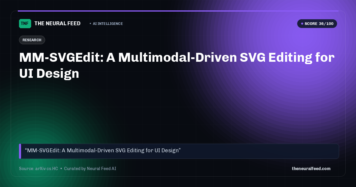 MM-SVGEdit: A Multimodal-Driven SVG Editing for UI Design