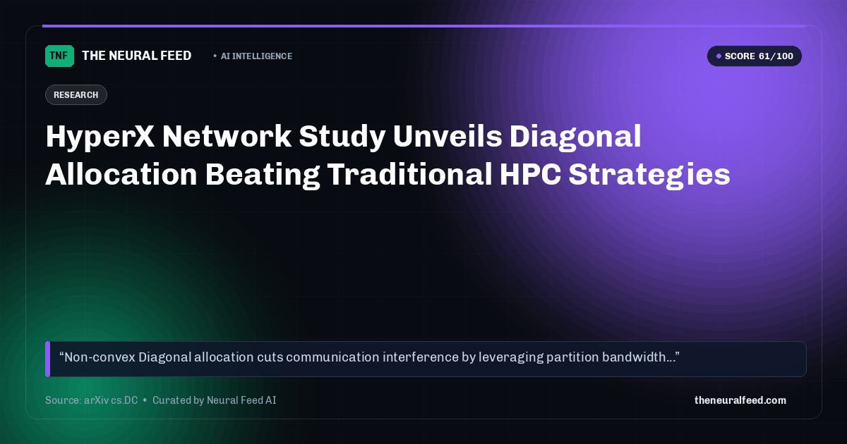 HyperX Network Study Unveils Diagonal Allocation Beating Traditional HPC Strategies
