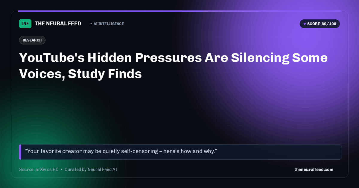 YouTube's Hidden Pressures Are Silencing Some Voices, Study Finds