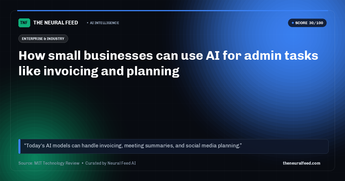 How small businesses can use AI for admin tasks like invoicing and planning