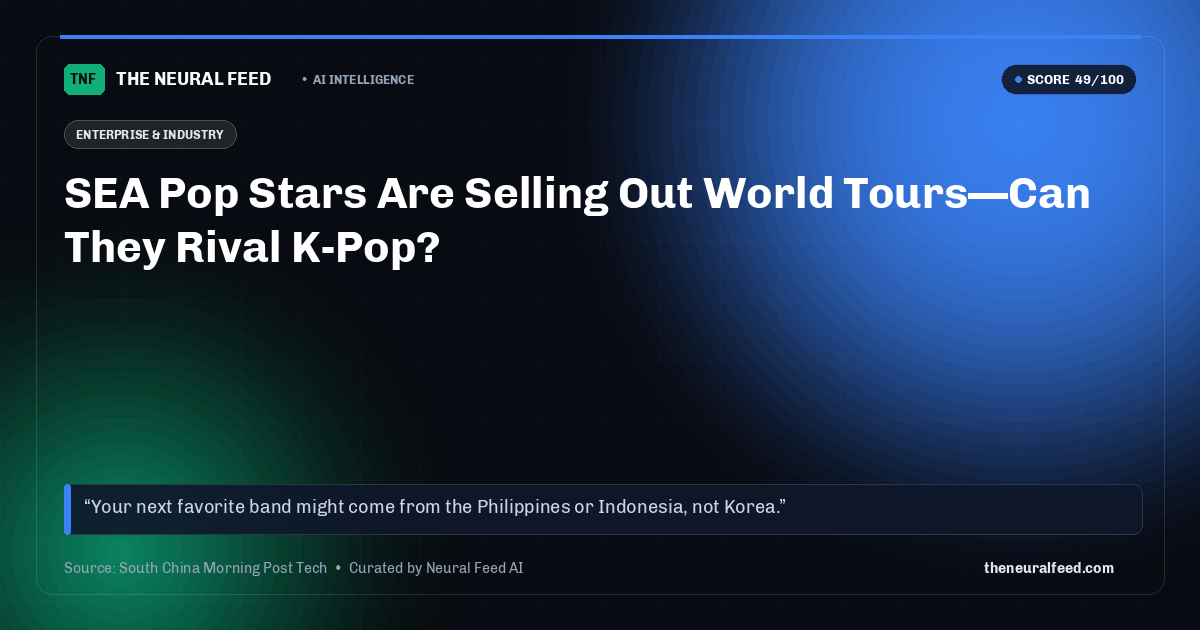 SEA Pop Stars Are Selling Out World Tours—Can They Rival K-Pop?