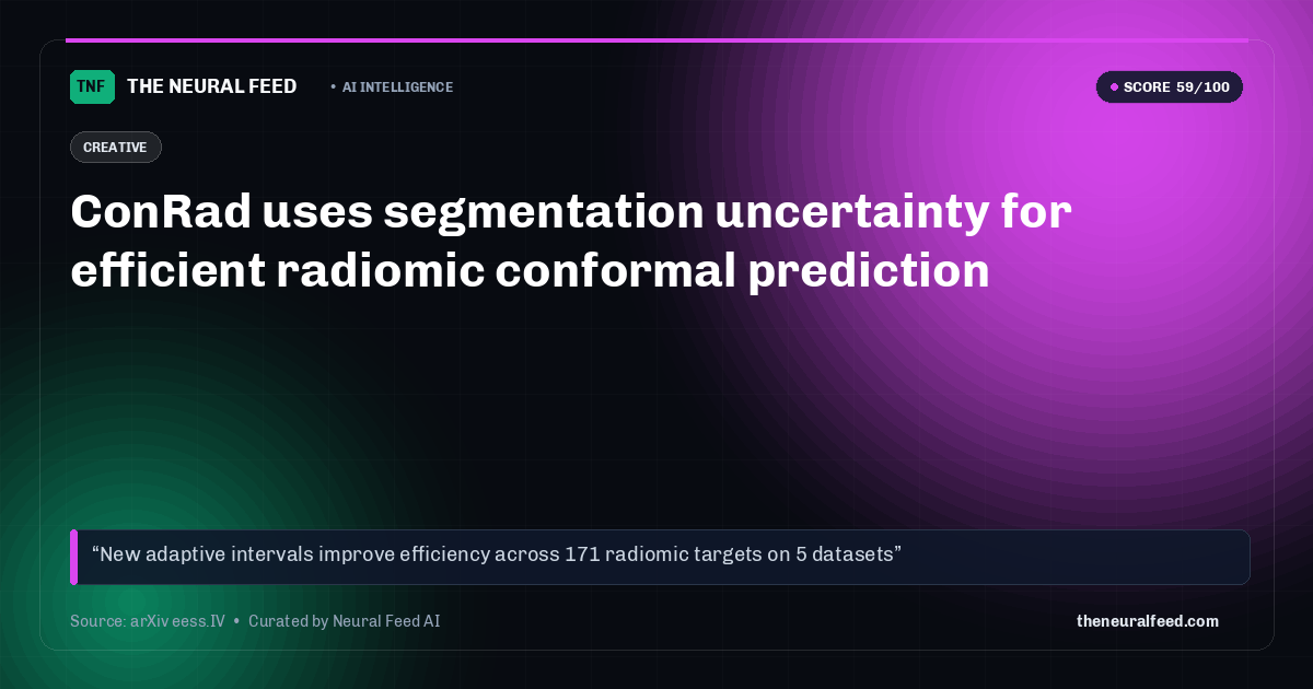 ConRad uses segmentation uncertainty for efficient radiomic conformal prediction