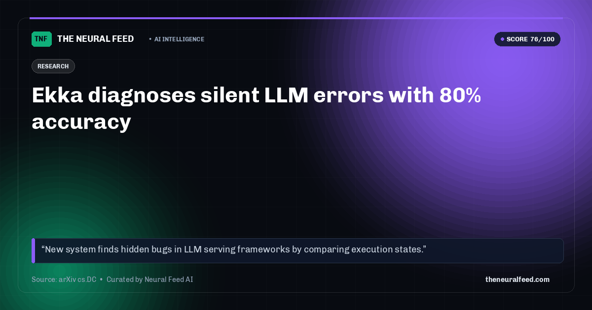 Ekka diagnoses silent LLM errors with 80% accuracy