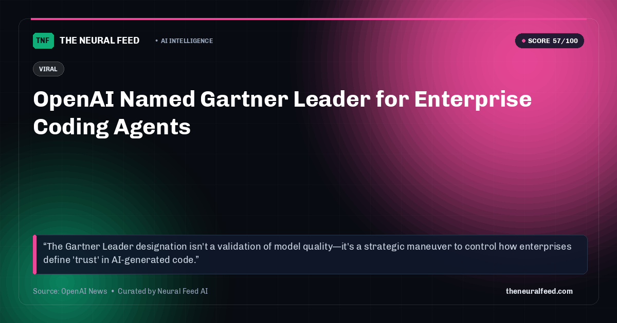 OpenAI Named Gartner Leader for Enterprise Coding Agents