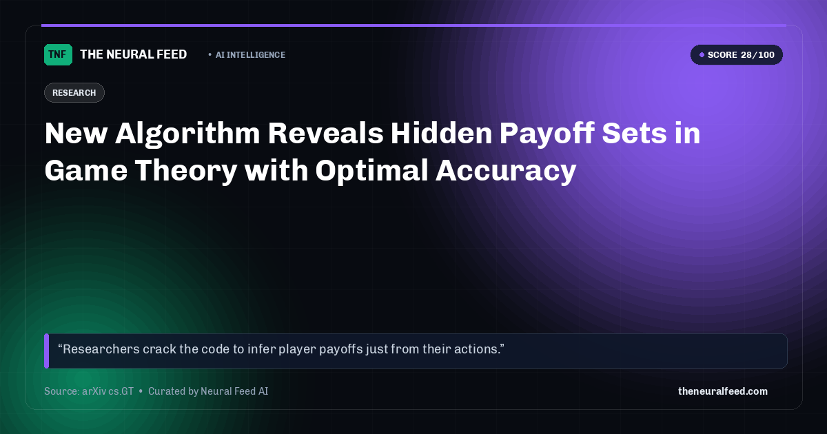 New Algorithm Reveals Hidden Payoff Sets in Game Theory with Optimal Accuracy