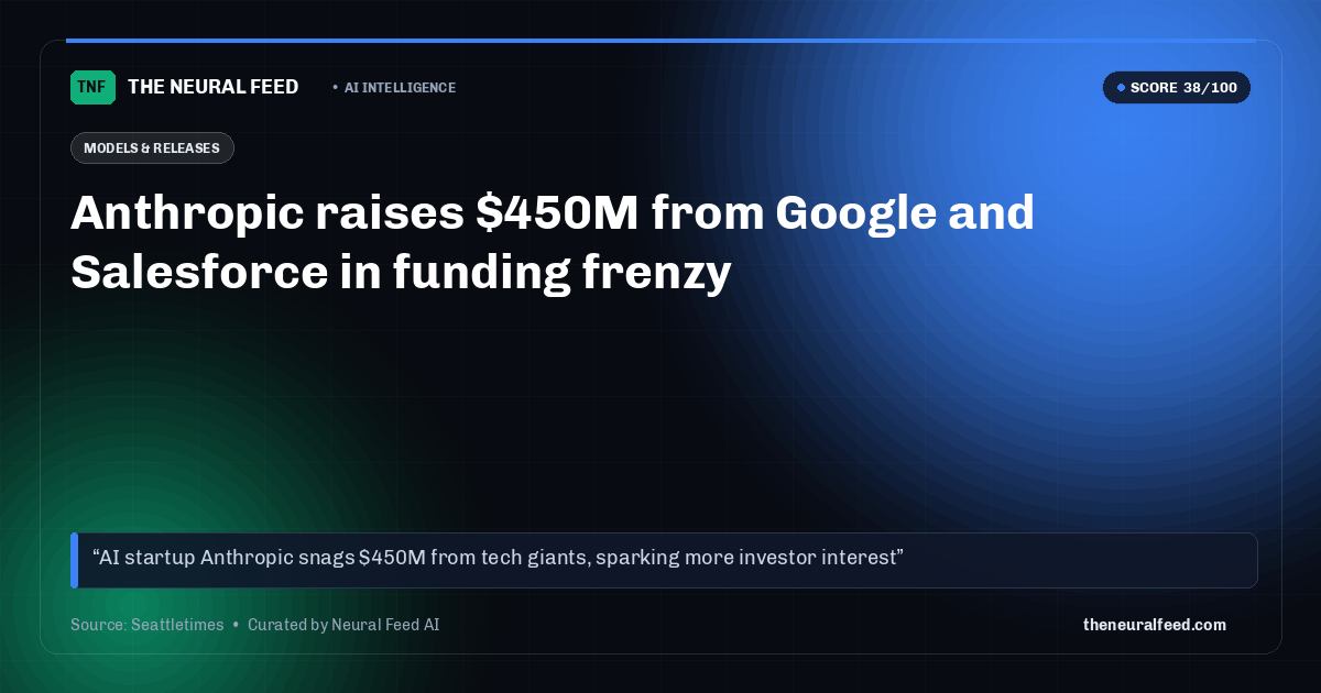 Anthropic raises $450M from Google and Salesforce in funding frenzy