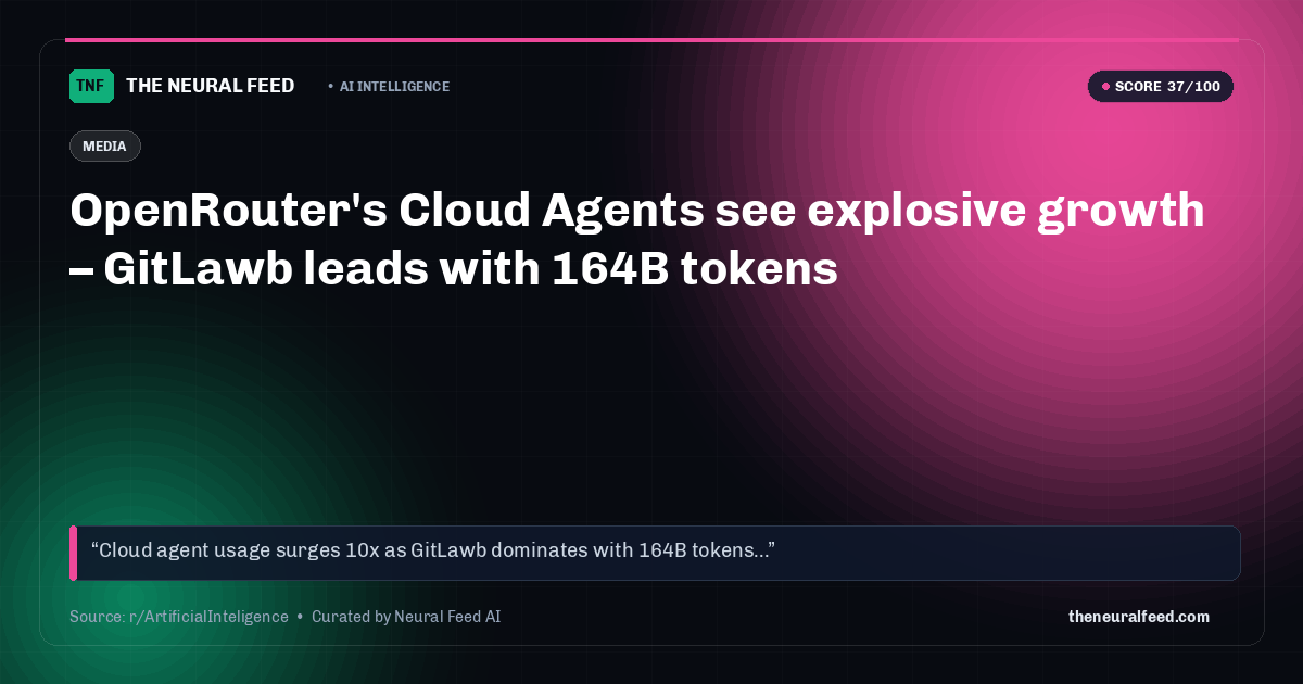 OpenRouter's Cloud Agents see explosive growth – GitLawb leads with 164B tokens