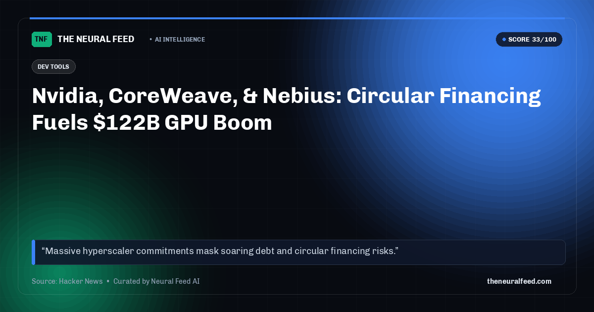 Nvidia, CoreWeave, & Nebius: Circular Financing Fuels $122B GPU Boom