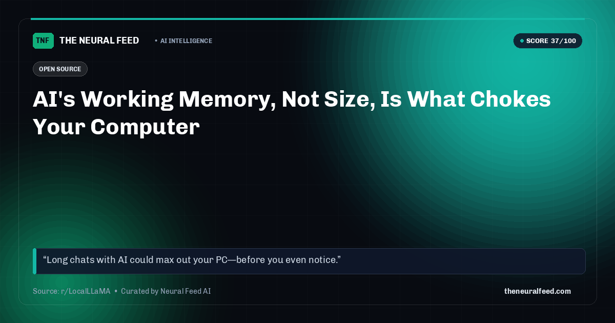 AI's Working Memory, Not Size, Is What Chokes Your Computer