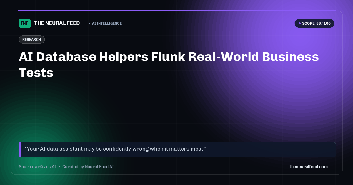 AI Database Helpers Flunk Real-World Business Tests