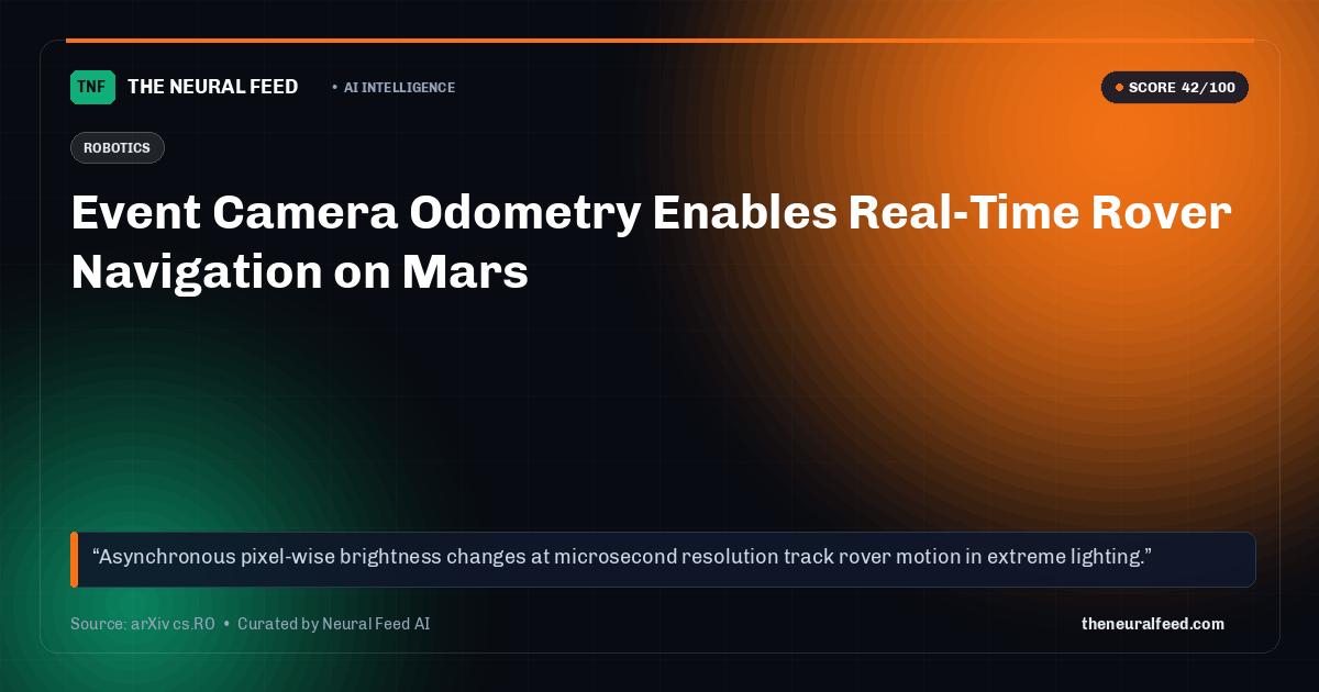 Event Camera Odometry Enables Real-Time Rover Navigation on Mars