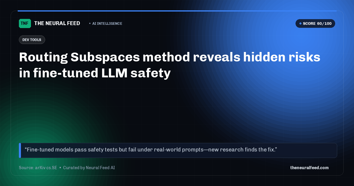 Routing Subspaces method reveals hidden risks in fine-tuned LLM safety