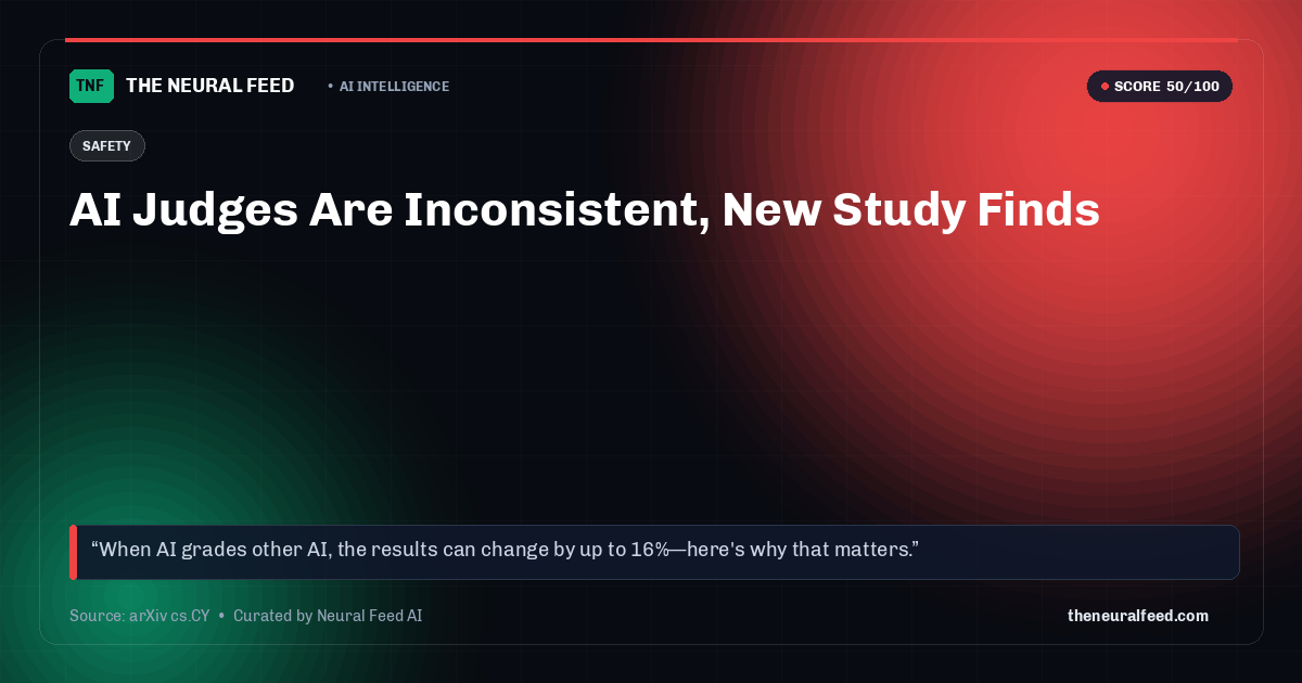 AI Judges Are Inconsistent, New Study Finds