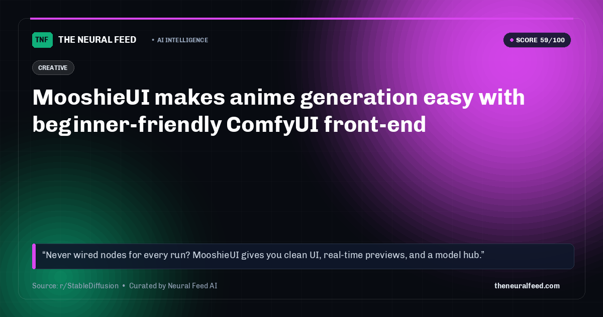MooshieUI makes anime generation easy with beginner-friendly ComfyUI front-end