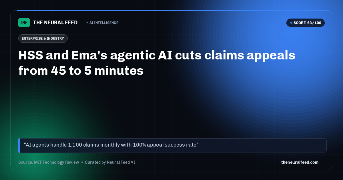 HSS and Ema's agentic AI cuts claims appeals from 45 to 5 minutes