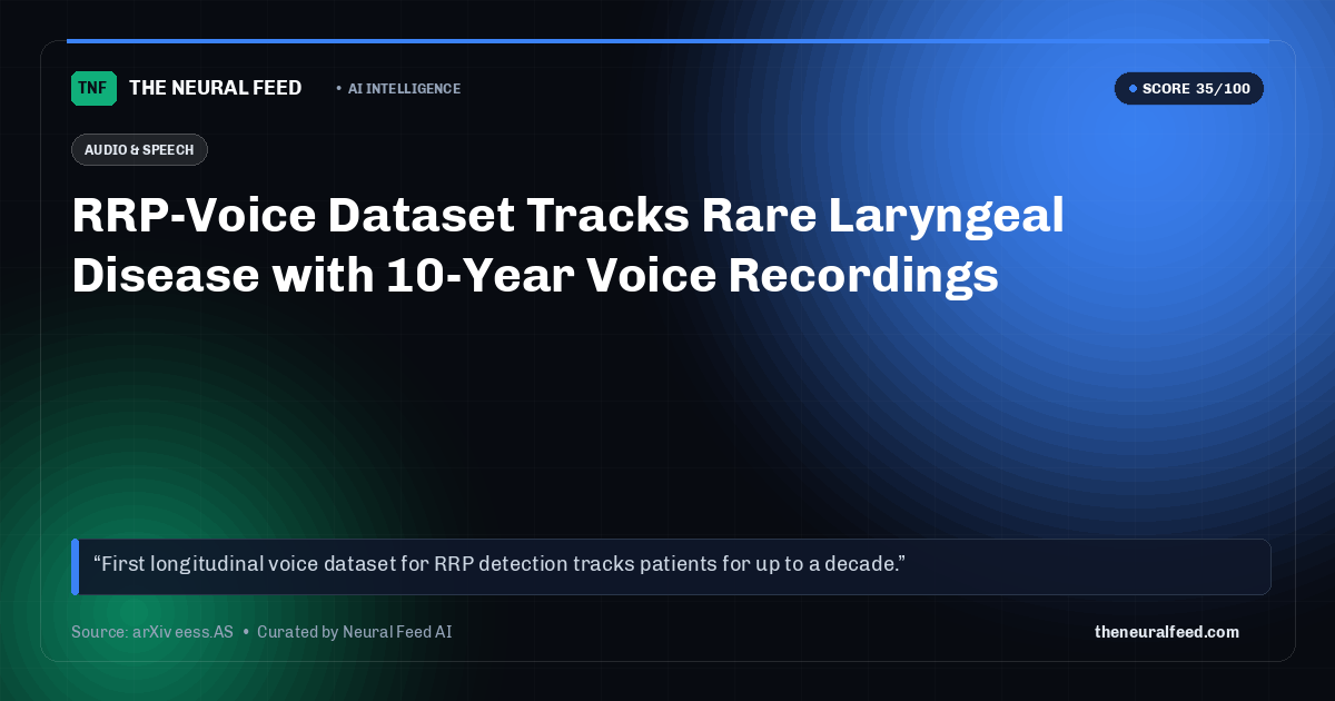 RRP-Voice Dataset Tracks Rare Laryngeal Disease with 10-Year Voice Recordings
