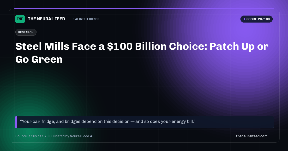 Steel Mills Face a $100 Billion Choice: Patch Up or Go Green