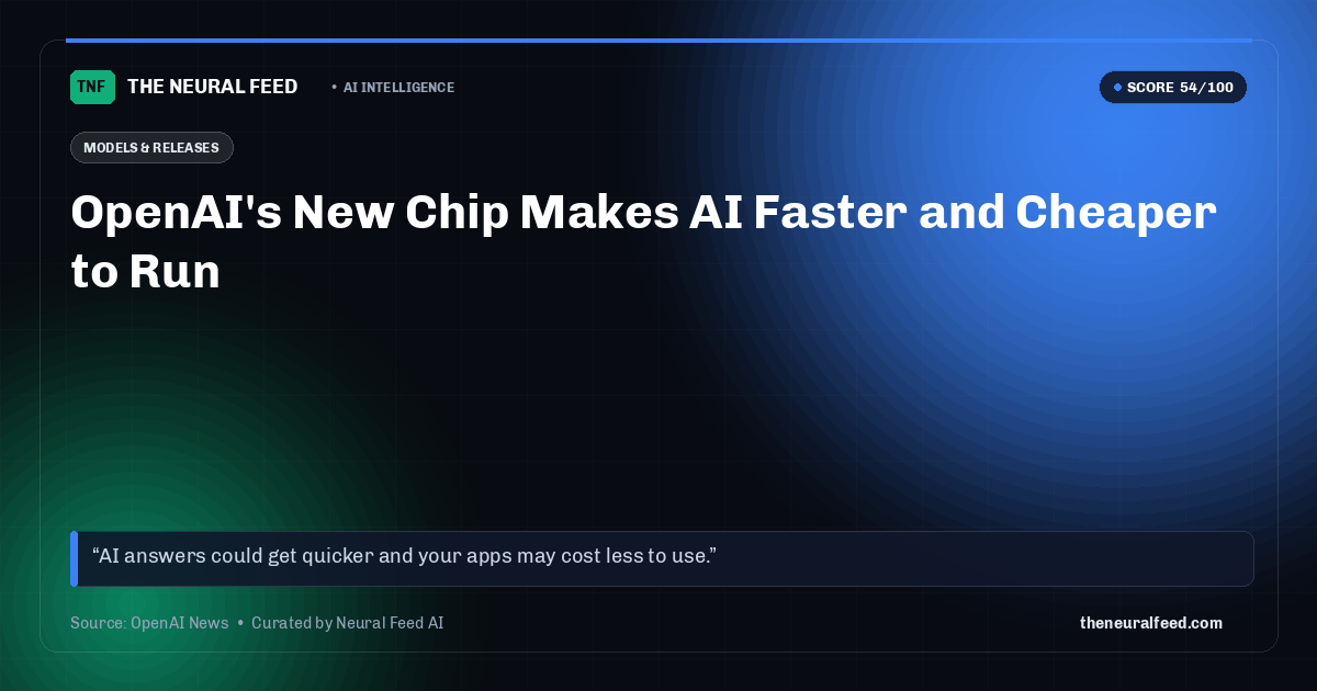 OpenAI's New Chip Makes AI Faster and Cheaper to Run