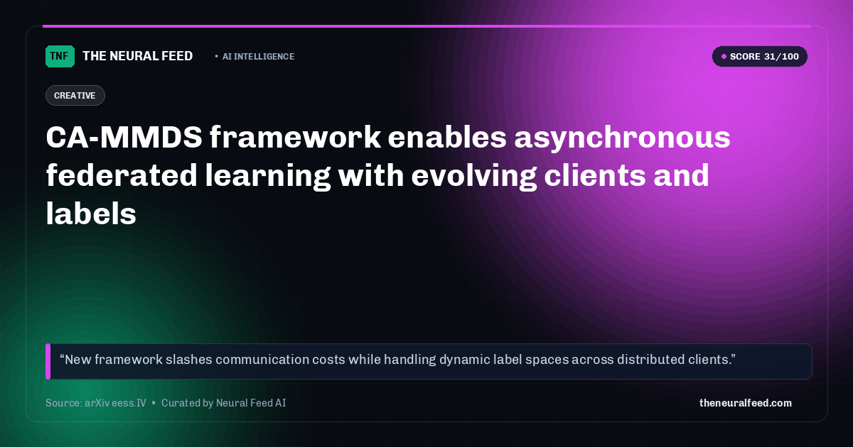 CA-MMDS framework enables asynchronous federated learning with evolving clients and labels